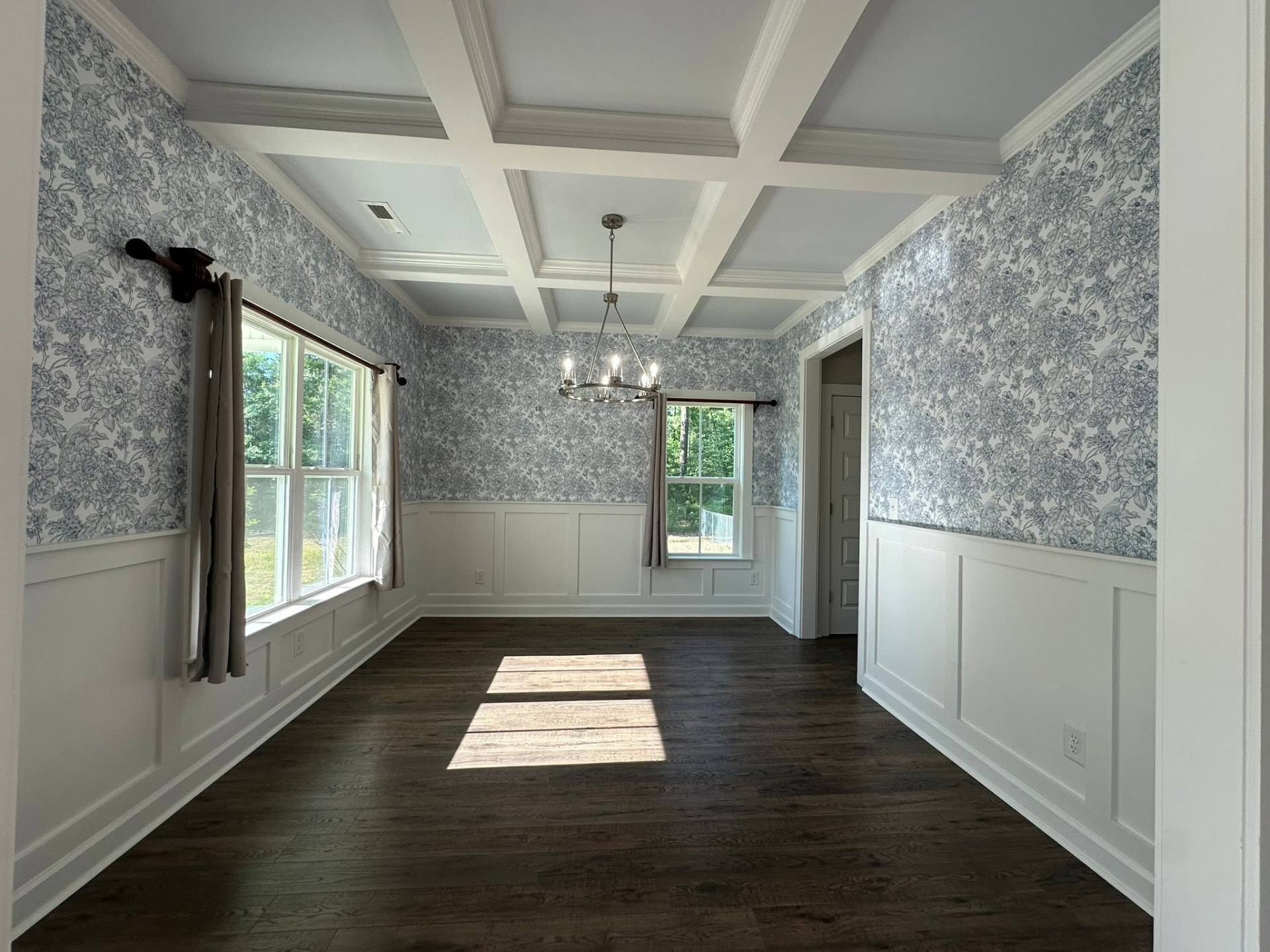 Dining room after post-construction cleaning